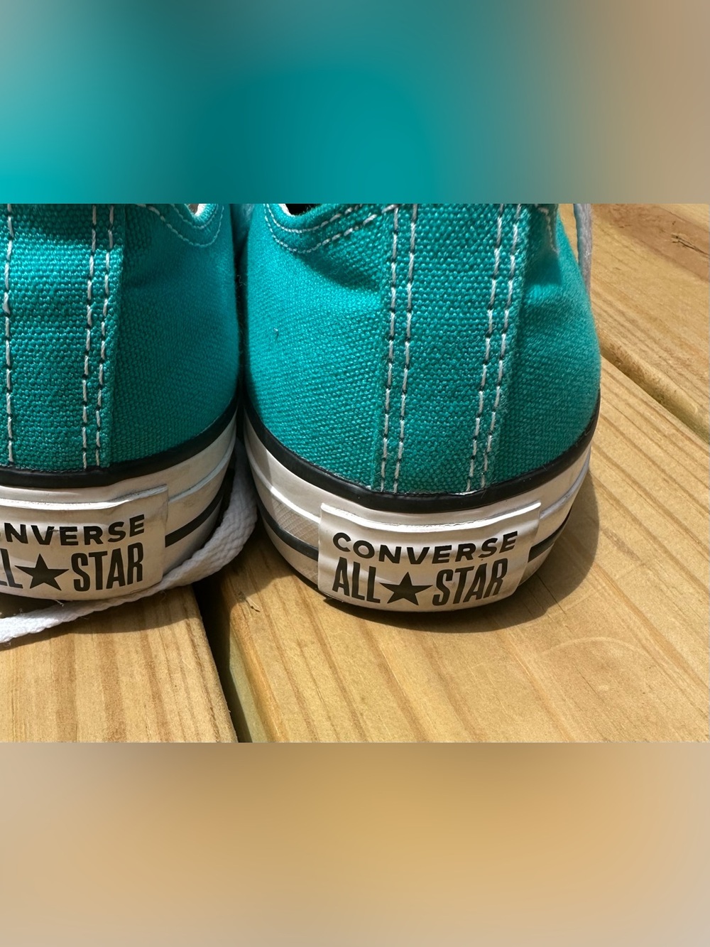 Converse Low Top Sneakers - Teal and White - Picture 3 of 5